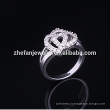Tope vendent deux anneau de couple en or blanc 18 carats design